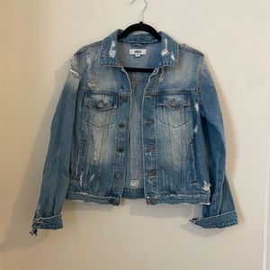 Distressed denim jacket